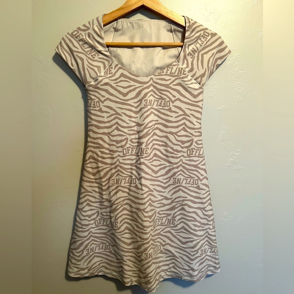 Offline by Aerie Zebra Print Cap Sleeve Athletic Dress/Skort